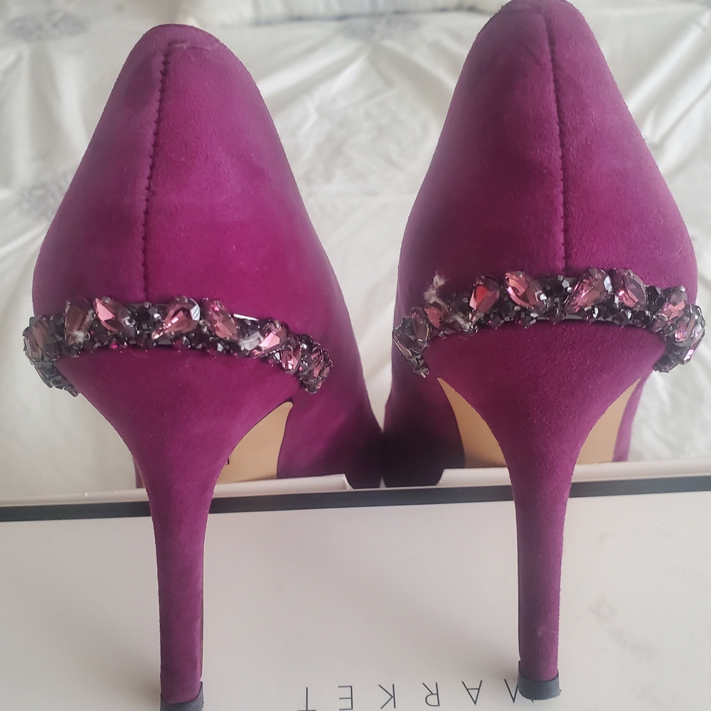 WHBM Suede & Crystal detail heels size 9